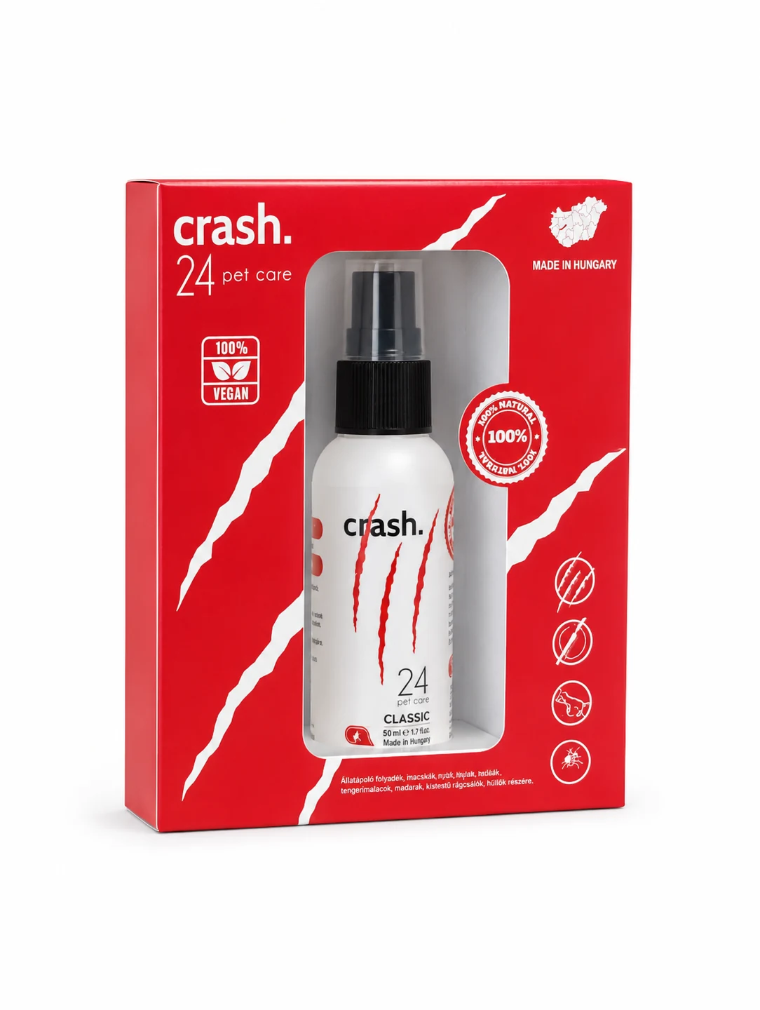 Crash24 Pet Care Classic 50 ml, szemből